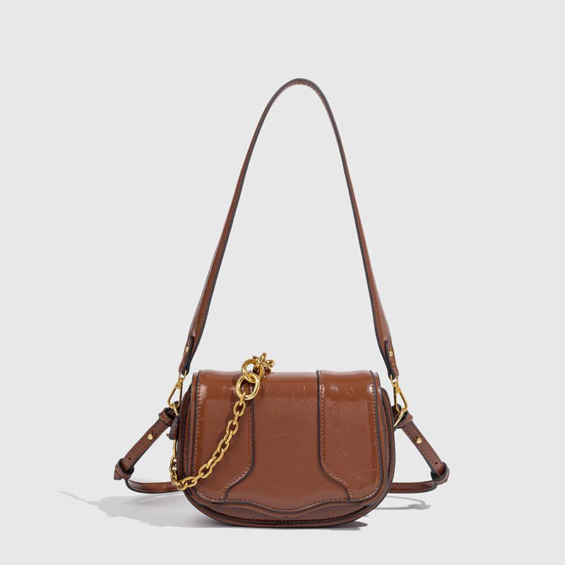 

Women s Mini Chain Bag New Vintage Crossbody Saddle Bag Luxury Design Flap Bags Solid Color Shoulder Handbag for Ladie
