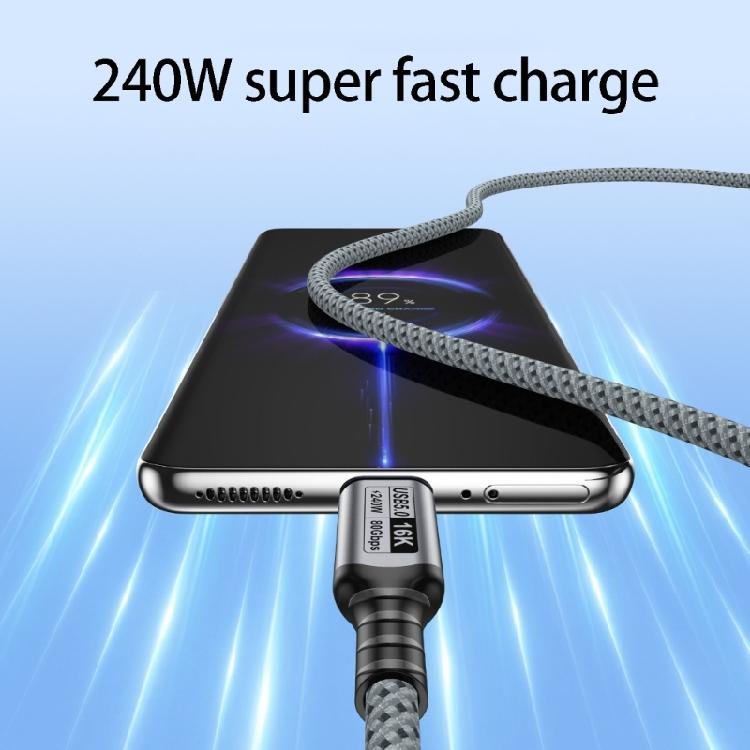 USB5.0 Type C To Type C Cable Delivers 16K60Hz Screen Mirroring 80Gbps Fast Data Transfer 240W Rapid Charging Wire