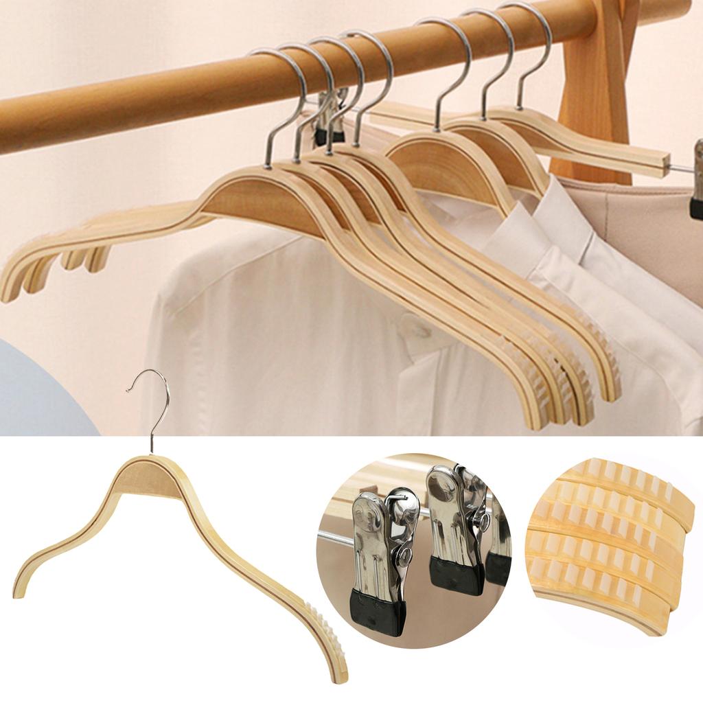 Wood Coat Hangers Non-Slip Design Clothing Hanging Rack Trousers Skirt Drying Hangers Coats Jackets Clothes Display 40cm 10 Pcs