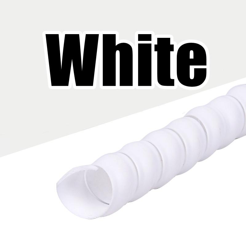 1/2/5Meters 8mm 10mm Line Organizer Pipe Protection Flexible Spiral Wrap Winding Cable Wire Protector Cable Sleeve Cover Tube ID 8mm&1 Meter белый