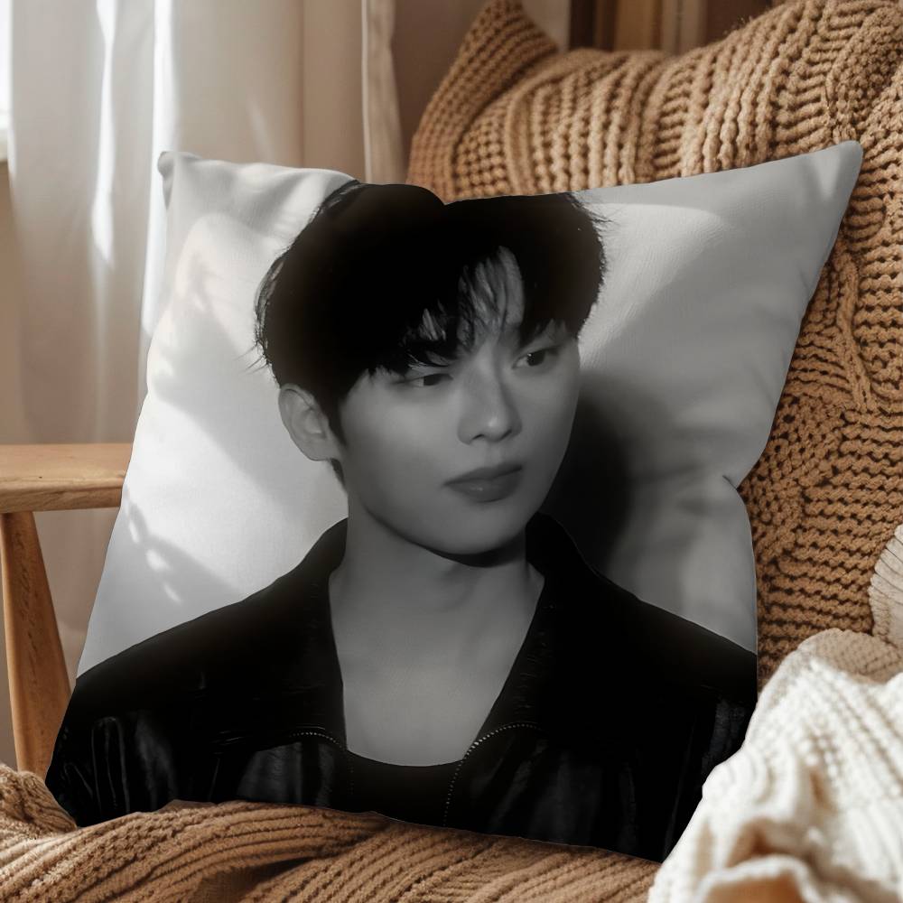 Cool Ahn Soo-Ho Choi Hyun Wook Weak Hero Pillow Case Square Double-Sided Printing Short Plush Sofa Cushion Cover Bedroom Bedside Peach skin 18*18(CM)-1Pcs