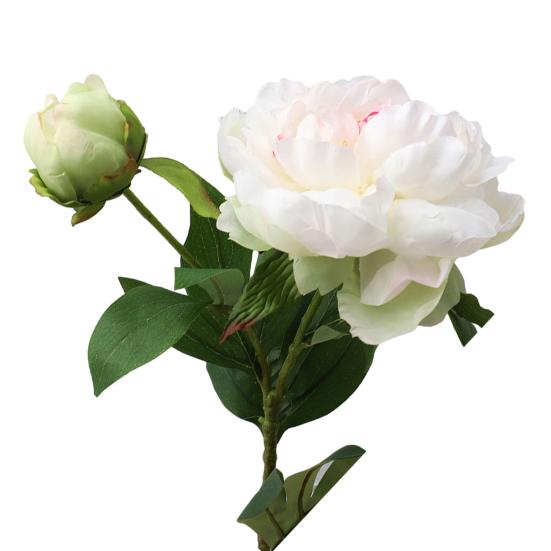 Künstliche Blumen 2-Köpfige Seidenpfingstrosenzweige Verstellbare Plastikstiele Realistische Adern Sanfter Farbverlauf Langlebig Haus Hotel Hochzeitsdekoration