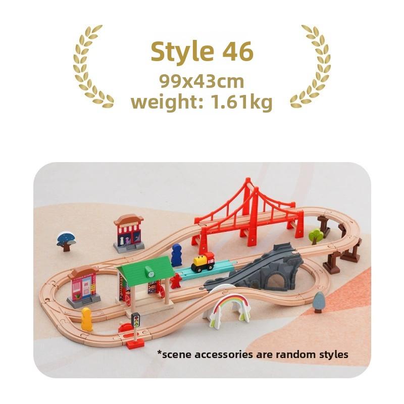 All Kinds of Wooden Track Set Wooden Railway Train Tracks Compatible with All Brands Wood Tracks Train Toys for Kids Gifts