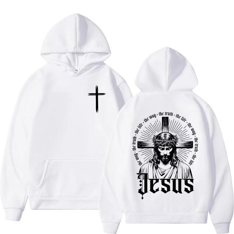 Křesťanský Ježíš Biblický Výrok Verš Víra Mikiny Muži Ženy Oblečení Móda Mikiny s Dlouhým Rukávem Fleec Volný Pulovr