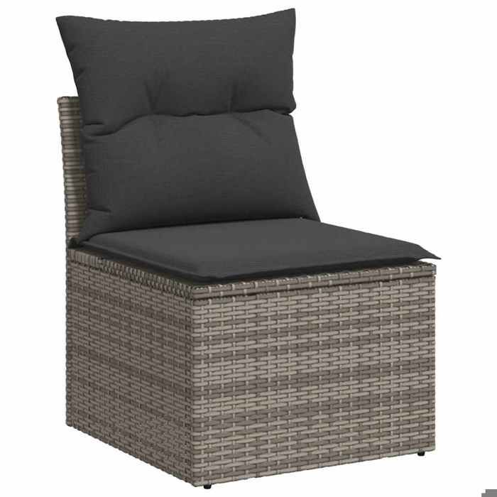 VidaXL Garden Lounge Set with Cushions 7 Pcs Grey Wicker 3326421