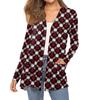 Women's Fashion Christmas Print Long-Sleeved Pocketed Slim-Fit Cardigan Coat