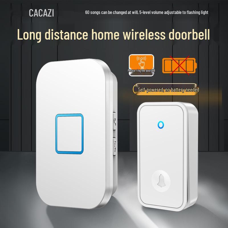 Battery-Free Smart Wireless Doorbell for Home – Long-Range Call Button for Seniors