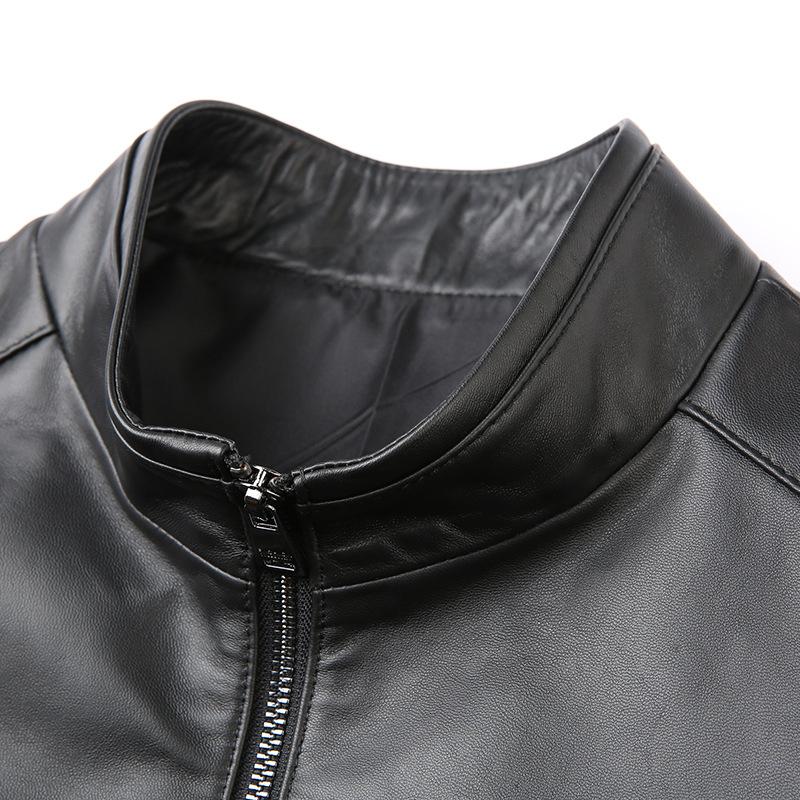 New Autumn and Winter Genuine Leather Jacket Men's Regular Style Sheepskin Jacket Stand Collar