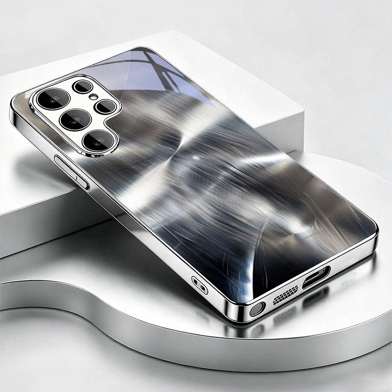 Ripple diagram of steel Electroplated Silver Phone Case For Samsung A31 A51 A71 A12 A22 A32 A42 A52 A06 A16 A17 A37 A57 Cover
