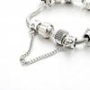 Silver Modular Bracelet White Pendants Charms Beads Owl Tree 20cm