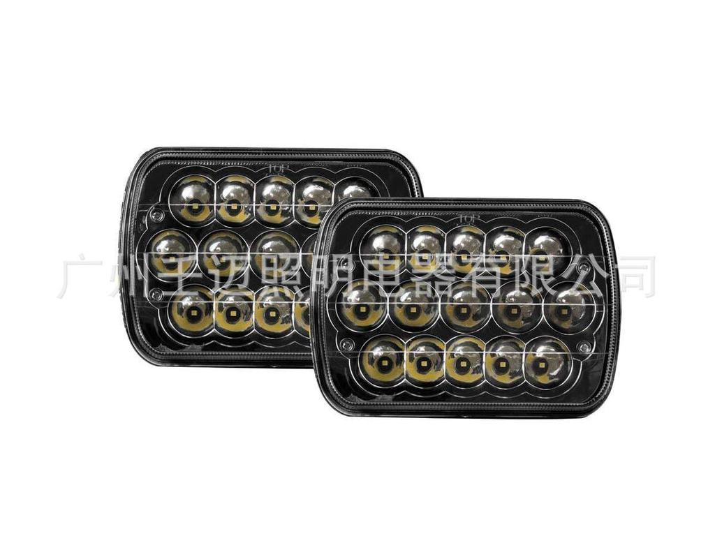 7-Inch Square Headlight for Jeep Wrangler - Black/Silver Options, Fits 5x7 and 6x7 Models, Modified Car Accessory