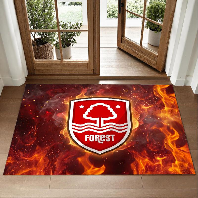 Nottingham Forest Fußball Design Kristall Samt Teppich Weiche Dekorationsmatte für Schlafzimmer Eingang