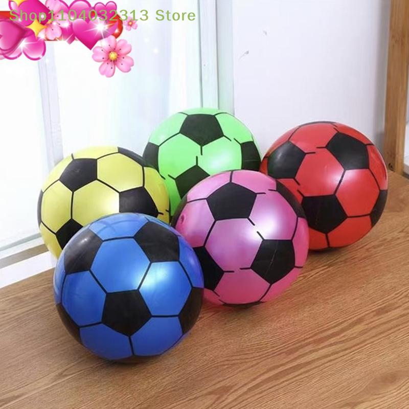 Multicolor Children's Soccer Ball PVC Inflatable Hand-Pat Football for Sports Matches Training Outdoor Beach Elastic Sports Ball