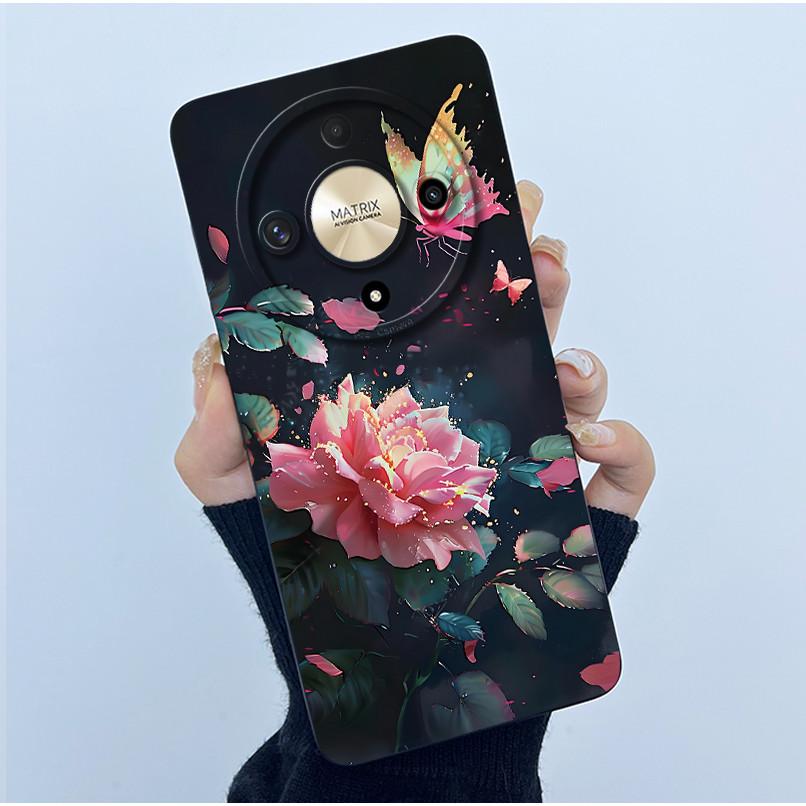 For Honor Magic5 Lite 5G Case Simplicity flower Silicone Soft Back Cases For Magic6 Lite 5G Cover Magic 5Lite 6Lite Bumper Shell