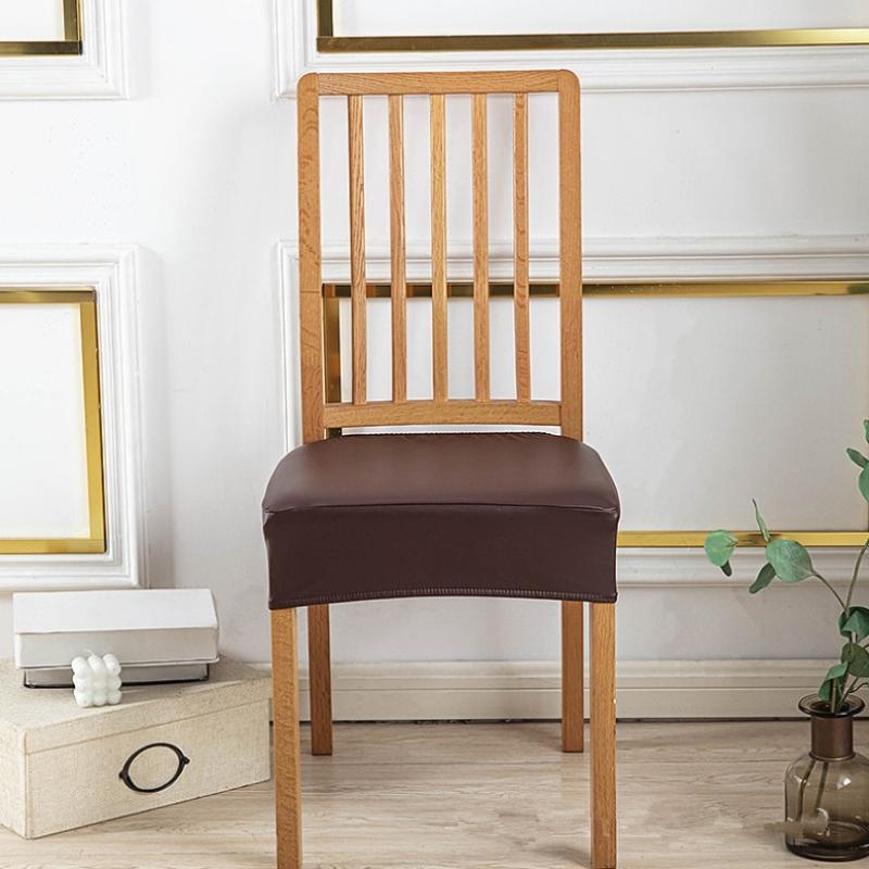 Square Shape Pu Leather Chair Cover Oil-Resistant Pu Leather Waterproof Seat Protectors Anti-Dirty Protection Removable