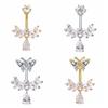 Anneau de nombril design papillon zirconium Anneau de nombril scintillant Piercing de nombril ailes mode Femmes
