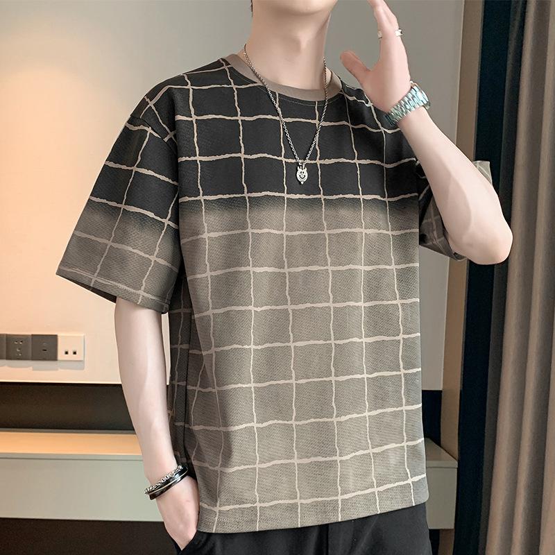 Big Bellied Short Sleeved Men's Loose Fit Plus Size Half Sleeved T-shirt Clothes for Overweight Men's Clothing