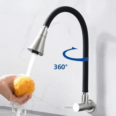Robinet de Cuisine Universel Rotatif Robinet de Salle de Bain Ménage Eau Froide Seule Lavabo Évier Robinet Bec Anti-éclaboussures Robinet