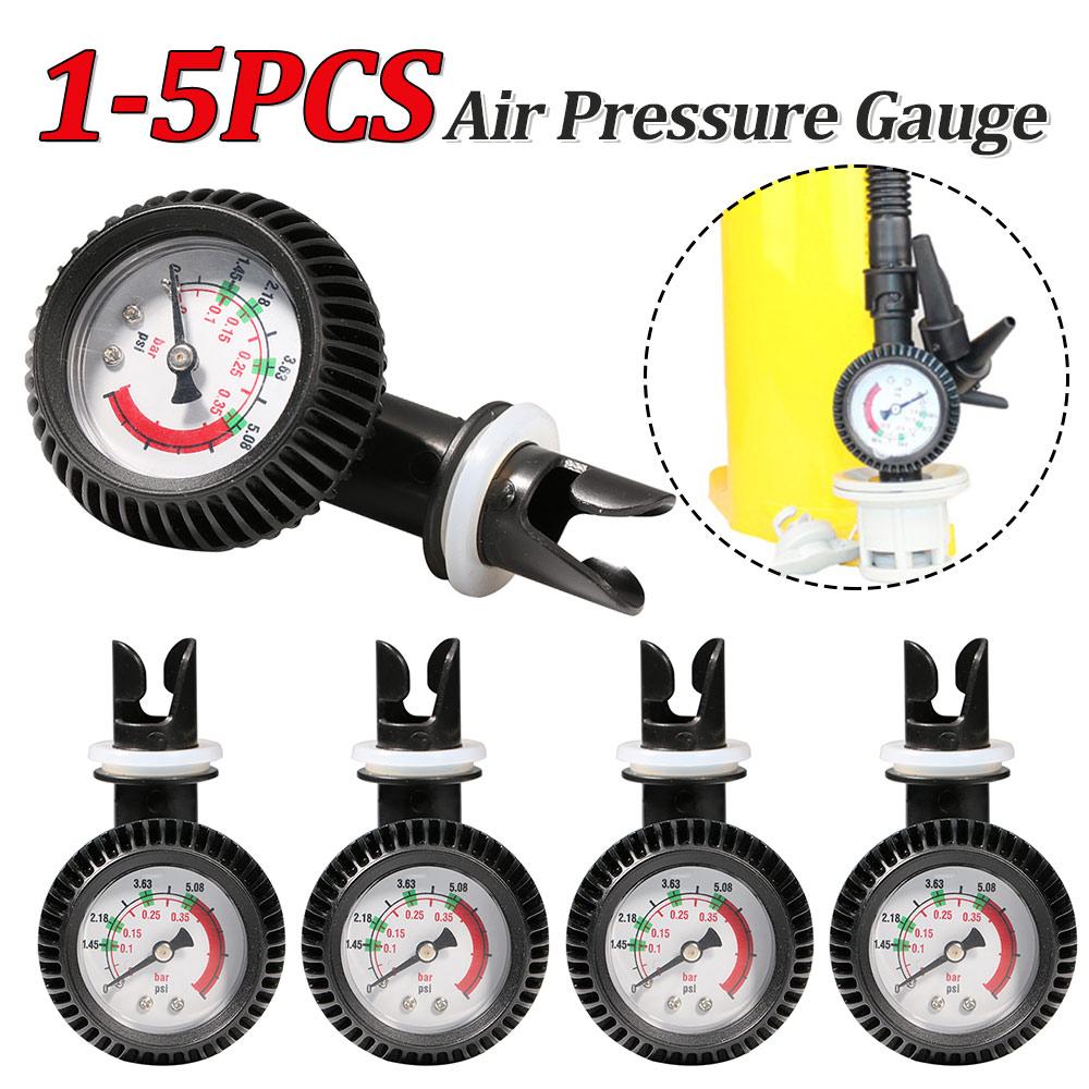 Air Pressure Gauge 5 PSI Inflatable Boat Test Air Valve Connector Air Thermometer  Kayak Pump Gas Meter ABS Barometer