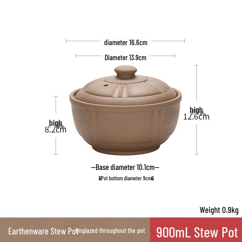Wutuo Mini Unglazed Ceramic Stew Pot