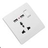 Wall Socket 2 USB Power Adapter Port Outlet Panel Electrical Socket Home Fittings Charger Anti Impact Easy Install 8.6x8.6cm