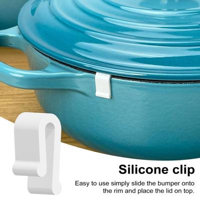 4/6/8/12 Stück Schutzklammern für Dutch Oven-Deckel, Silikon-Besteckschutzklammer, stapelbar, leicht zu reinigende Kochgeschirr-Stoßstangen für Töpfe, U-förmiges Design