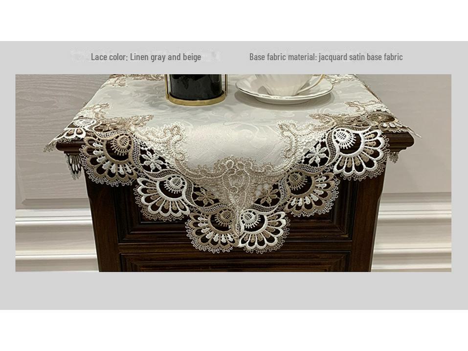 Vintage Französische Spitze Tischdecke: Kleine Couchtischmatte & Teeset-Abdeckung