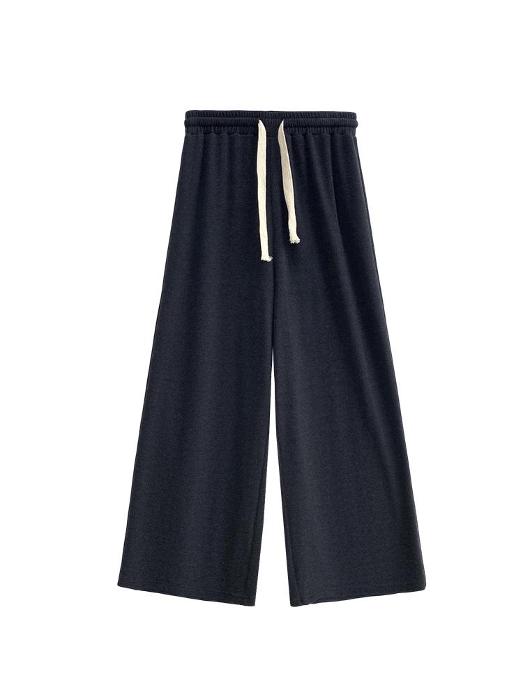 

Женские брюки больших размеров с высокой талией и эластичной драпировкой - однотонные узкие прямые брюки XL темно-серого