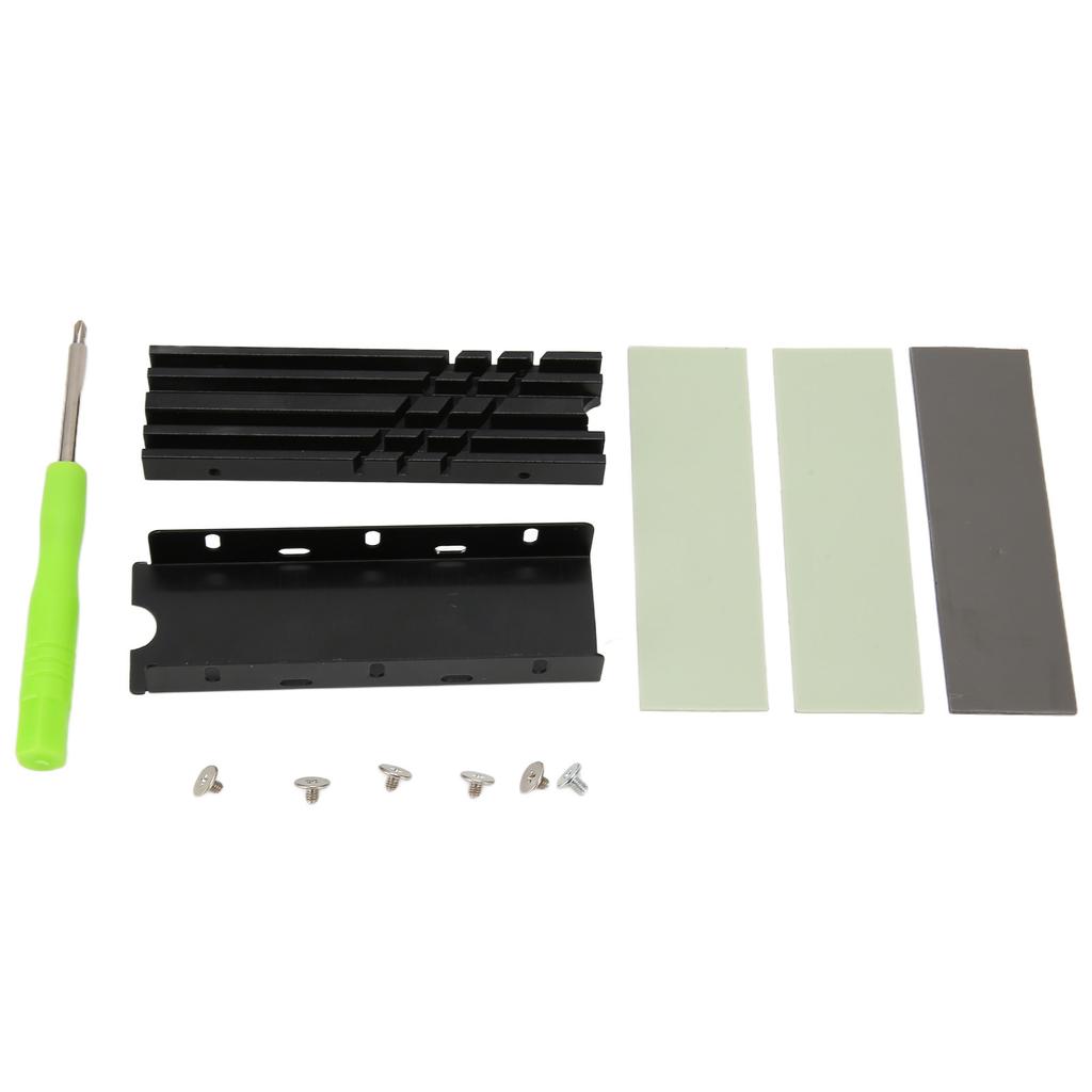 M.2 NVMe Heatsink Double Sided Aluminium Alloy 3 Thermal Pads Silver Plated SSD Heat Sink for M.2 2280 SSD 850 EVO