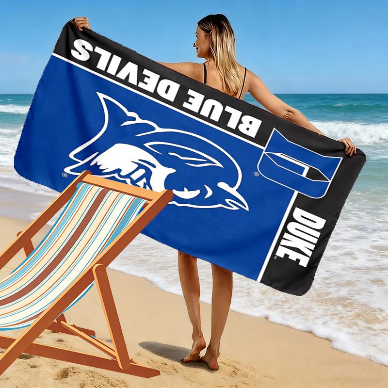 Duke Blue Devils Print Beach Towel, Large Soft Quick Dry Towel for Beach Camping Swimming