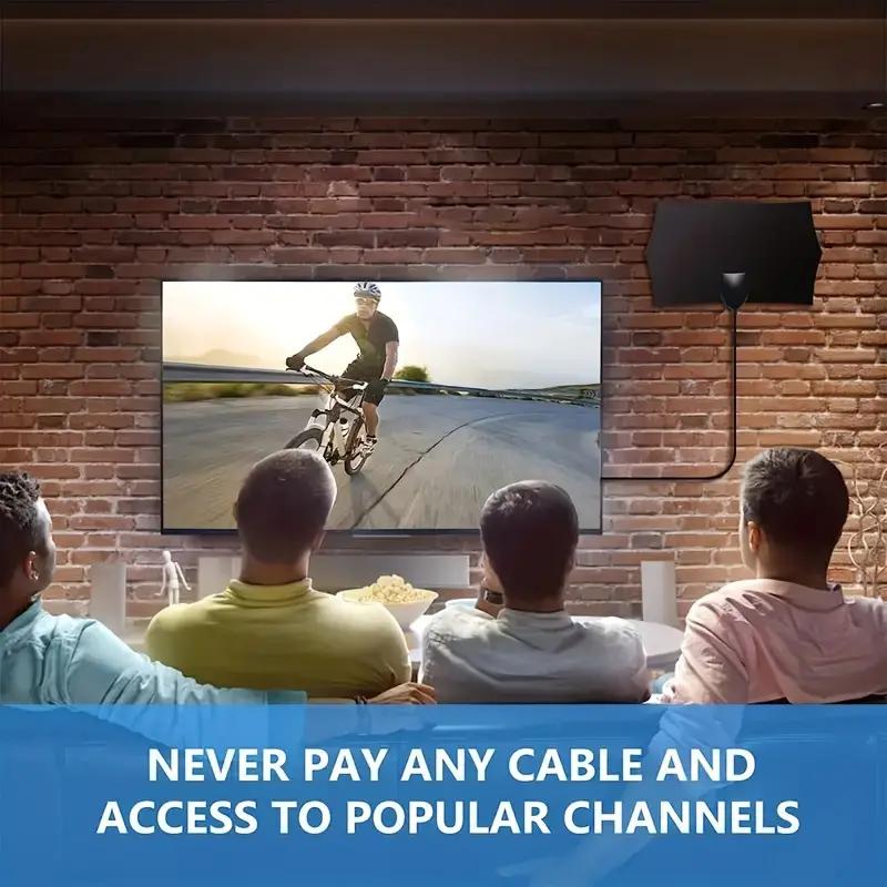 Universal HD Digital TV Antenna, Plug & Play with Signal Amplifier for Smart & Old TVs, Hexagon Design for 4K 1080P