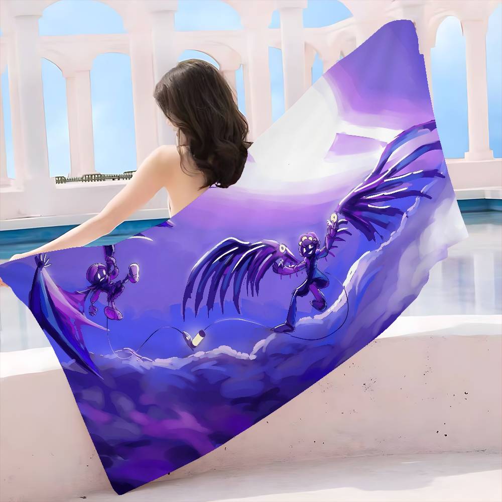 Anime Murder Drones Beach Towel Colorful Bath Towels For Girl Microfiber Quick Dry Custom Sand Free Beach Yoga Spa Gym Pool
