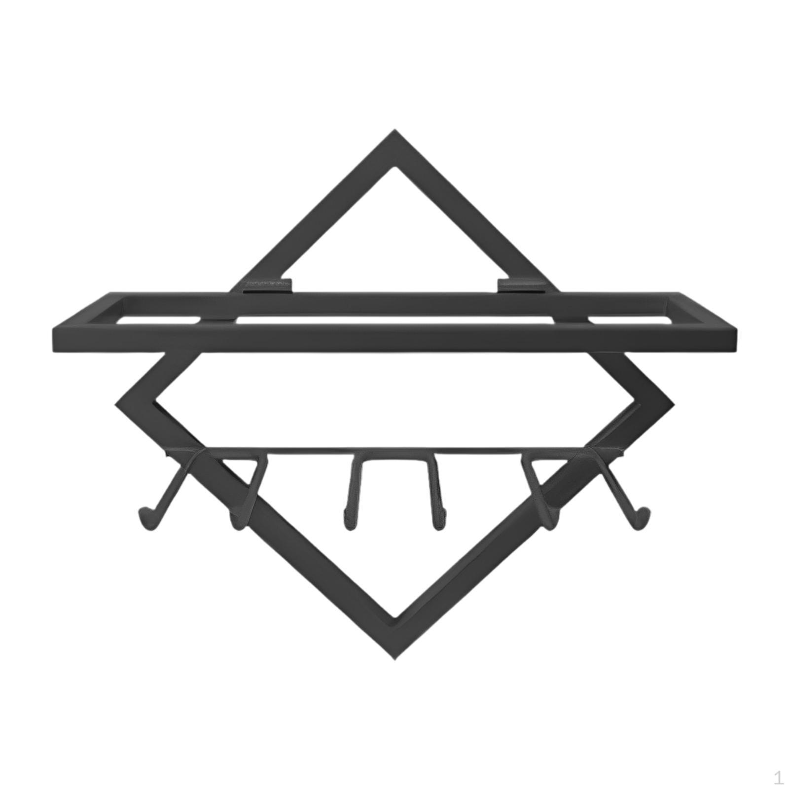 

Настенная полка для вина, крючок для бутылки, подвесной металлический большой держатель для хранения в шкафу для гостиной чёрный