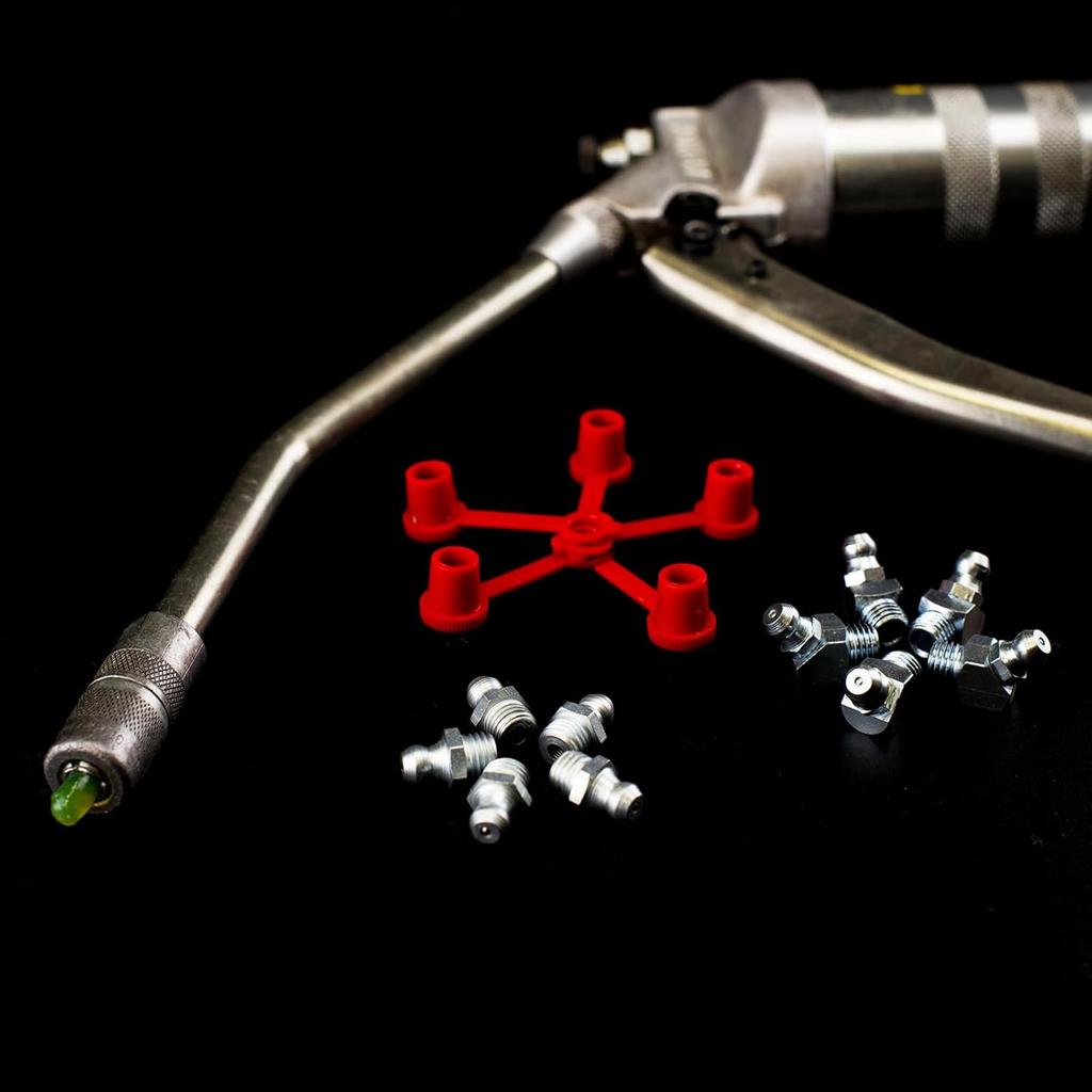 HARFINGTON 8pcs 201 Stainless Steel 90 Degree Grease Fitting M6x1mm Metric Thread Hydraulic Grease Nipple Accessories for Car