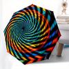 Colorful Spiral Patterned Stained Glass Window Panel Umbrella, Cute Umbrella with Cute Design, Portable 3-Fold Compact Umbrella for Men & Women, Valen