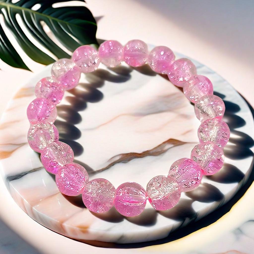 10mm Dopamine Jade Crushed Glass Bracelet: Women's Light Luxury Fidget Beaded Bracelet