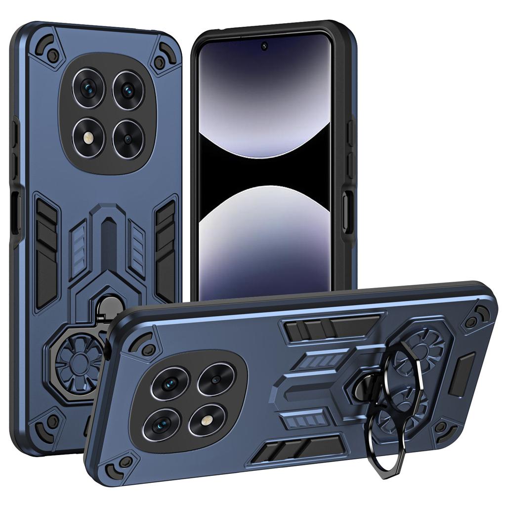 Phone Case for Xiaomi Poco X7 5G/Redmi Note 14 Pro 5G/4G Ring Holder Kickstand PC+TPU Shockproof Cover