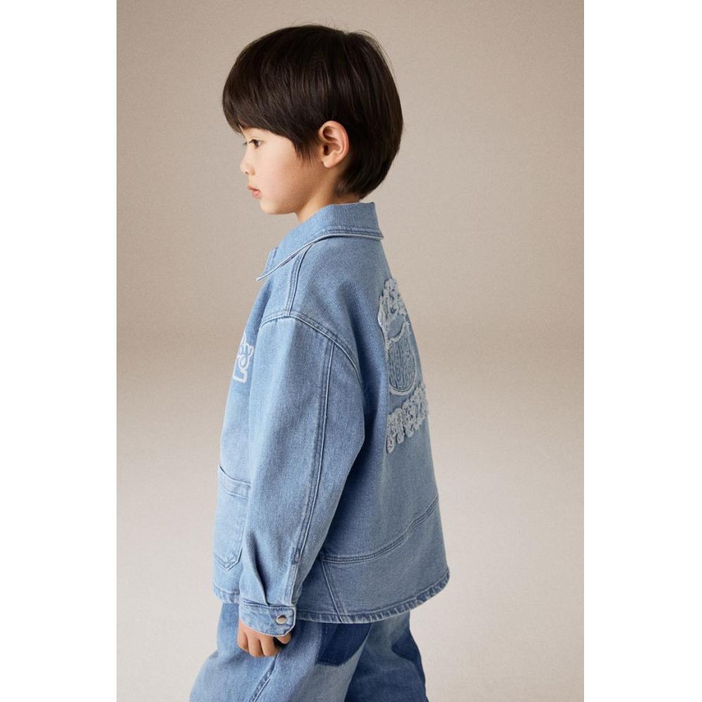 

Оверсайз-рубашка HM джинсовая синяя Energy