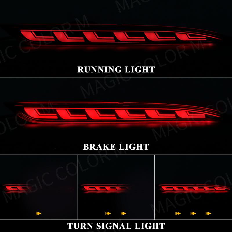 Für Tesla Model 3 Model Y 2018     2023 LED-Heckstoßstangen-Reflektor 3 Funktionen Bremslicht Dynamischer Blinker