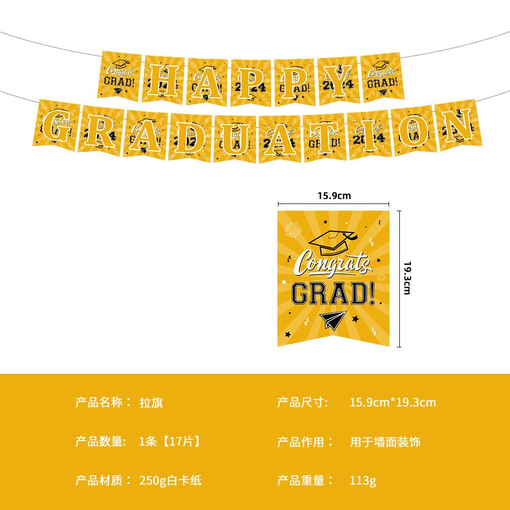 Graduation Season Theme Party Disposable Tableware Set Banner Pe Tablecloth Classroom Arrangement