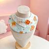 Bear Print Pet Bib Adjustable Snap Button Cute Cat Bandana Bib Sweet Striped Dog Bib for Small Medium Dogs Cats