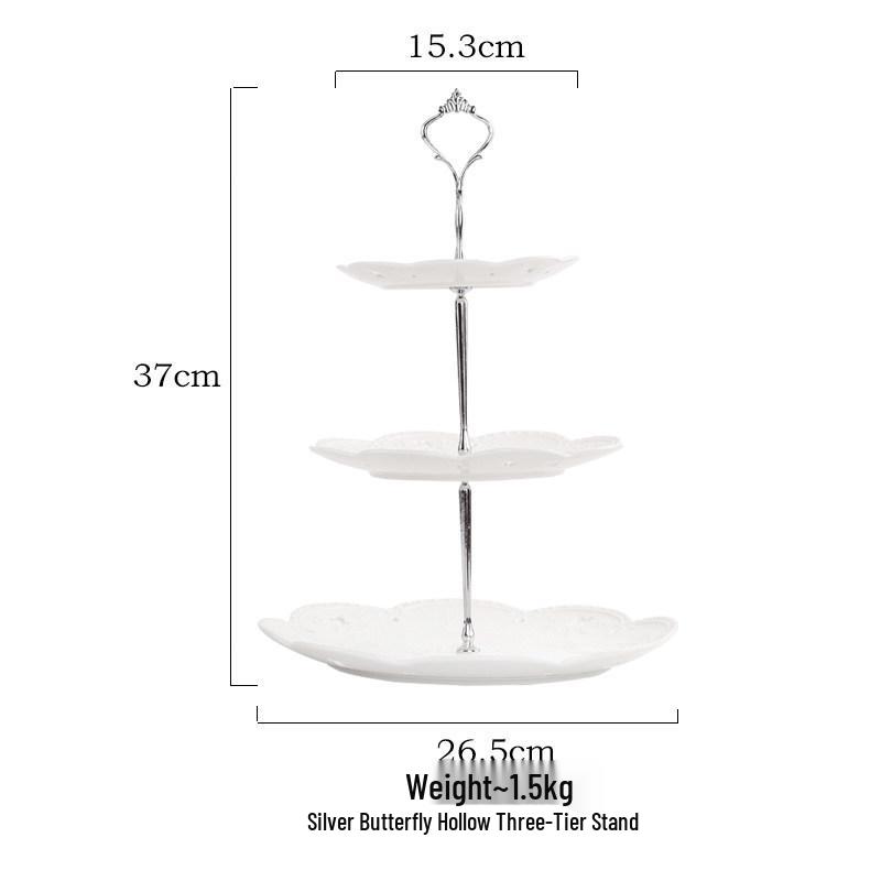 European Double Layer Ceramic Cake & Pastry Stand for Afternoon Tea & Dessert Display