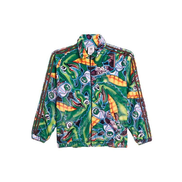 adidas originals x Kerwin Frost Crossover Cartoon Full Print lapel Jacket Green Men s H66306 S