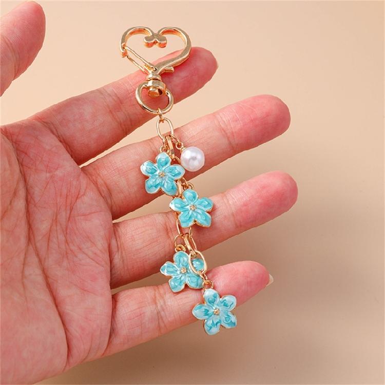 Elegant Metal Heart Bag Pendant Floral Keychain Stylish Purse Phone Charm Unique Key Holder Women's Fashion Jewelry Gift