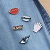 Creative Eyes Lips Badge Shape Brooch Cute Corsage Ornament Festival Birthday Gift Clothing Bag Accessories
