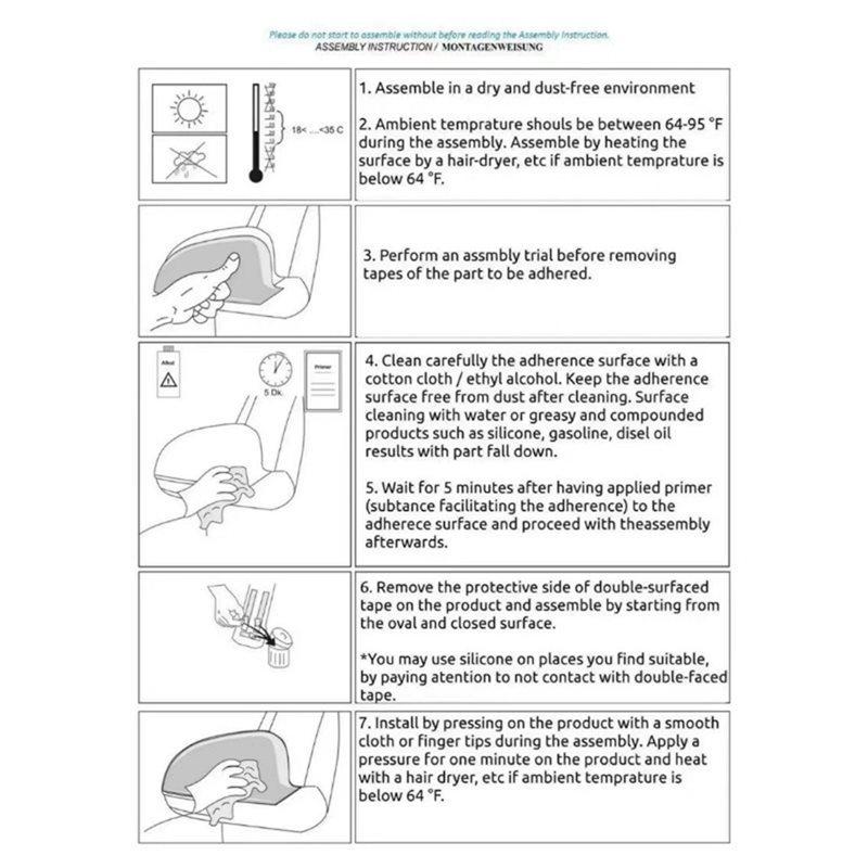 Reverse Mirror Housing Cover Car Rearview Mirror Trim Accessories For Honda Civic 9Th Generation 2012- 2015