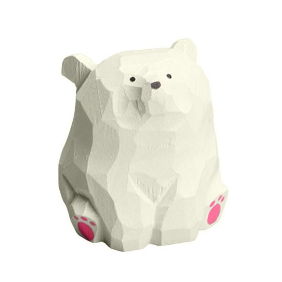 Dřevěná figurka medvěda Miniaturní socha medvěda Rustikální ozdoba na stůl zvířátka do ložnice Dekor do dětského pokoje