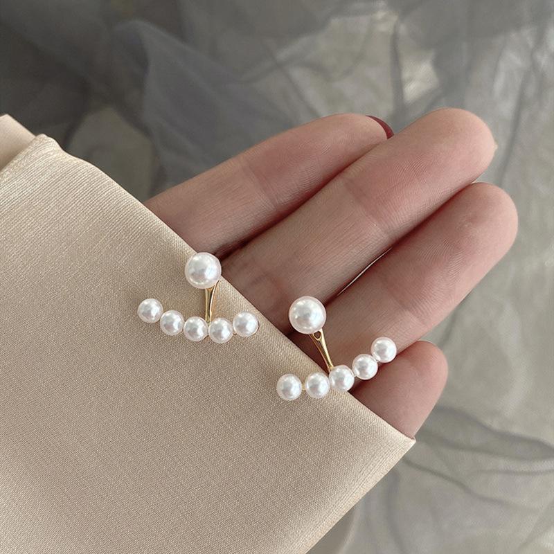 New Fashion Korean Oversized White Pearl Drop Earrings for Women Girls Bohemian Golden Round Zircon Wedding Earring Jewelry Gift