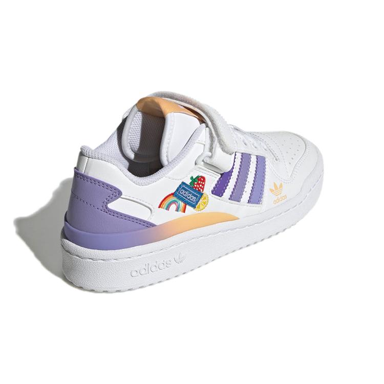 adidas Originals FORUM Low J Abrasion Resistant Support Low Top Skateboard Shoes White Purple GY8209