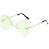 Butterfly frameless sunglasses, European and American retro trend love peach heart personalized metal sunglasses women